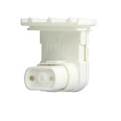 Medium Base, Bi-Pin, Standard Fluorescent Lampholder, Pedestal, Slide-On, Plunger, White