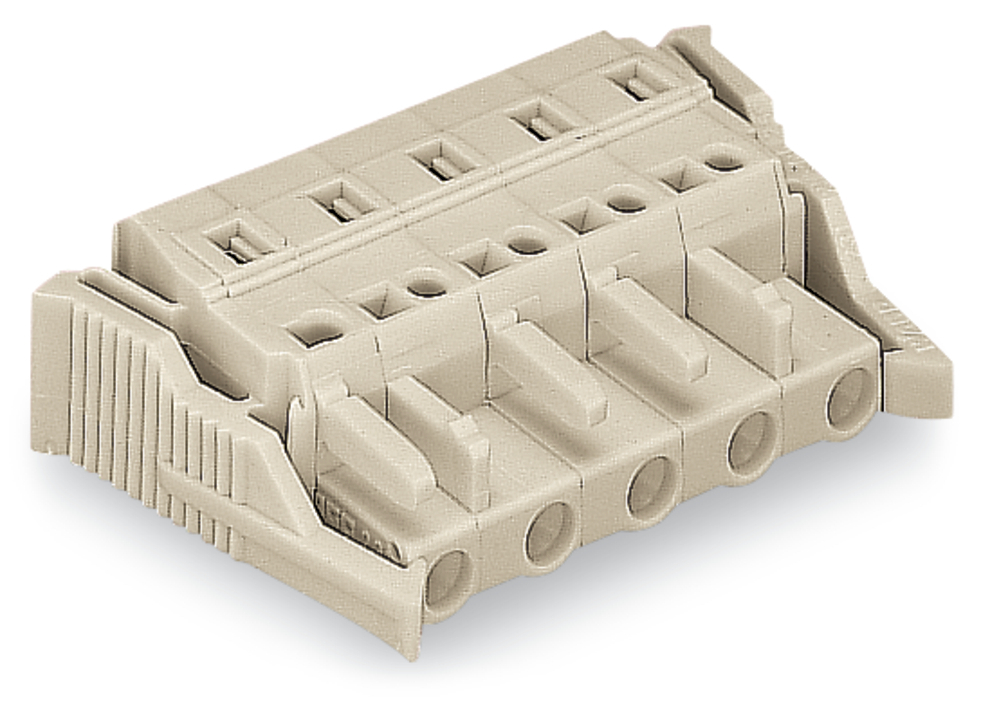1-conductor female connector; CAGE CLAMP; 2.5 mm; Pin spacing 7.5 mm; 5-pole; 100% protected against mismating; Lateral locking  levers; 2,50 mm; light gray